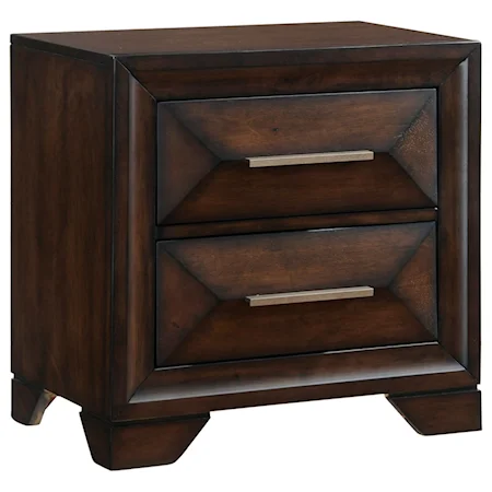 Mid-Century Modern Nightstand with 2 Drawers