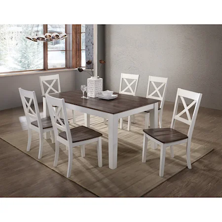 Relaxed Vintage 7 Piece Table and Chair Set