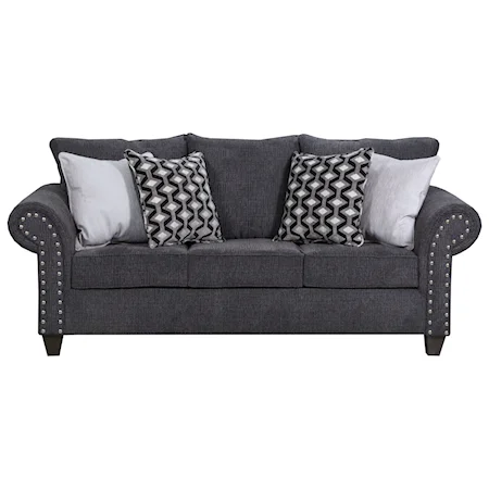 Transitional Sofa with Nail Head Accent Trim