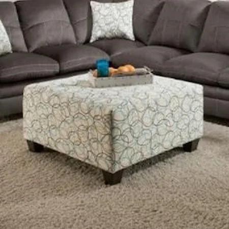 Square Cocktail Ottoman with Tall Legs