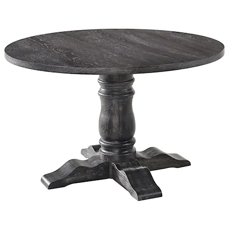 Transitional Dining Table with Turned Pedestal Base