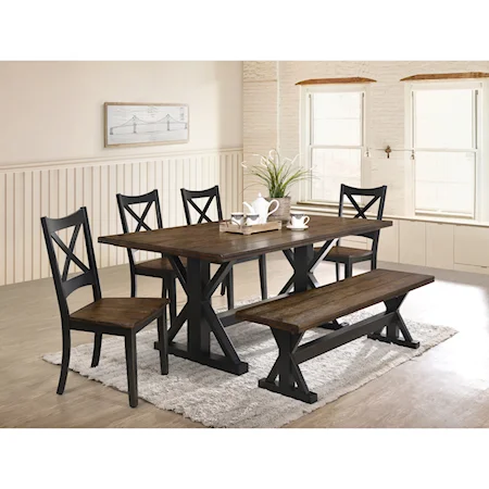 6-Piece Table, Chair and Bench Set