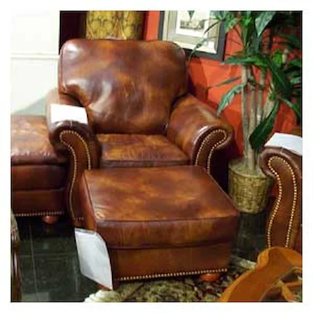 Leather Chair with Nail Head Trim