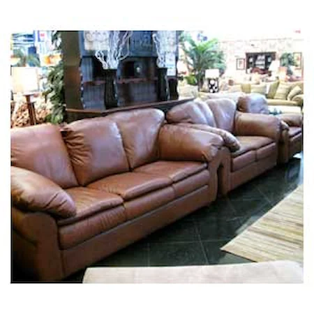 Three Piece Leather Sofa, Loveseat and Recliner Living Room Group