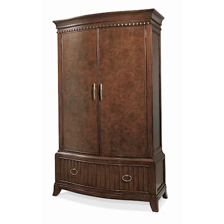 Two Door, One Drawer Serpentine Shaped Armoire