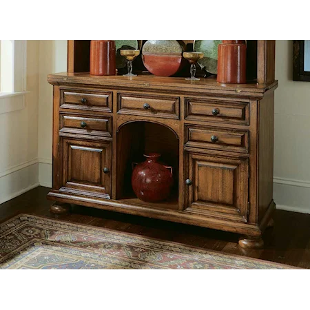 Buffet with Five Drawers and Flip Top Lid