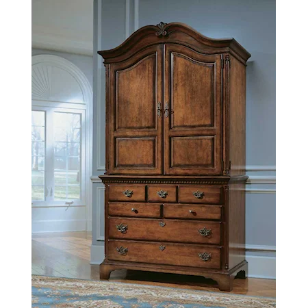 Arched and Shaped Crown Molding Armoire