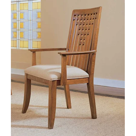 Grid Back Dining Arm Chair