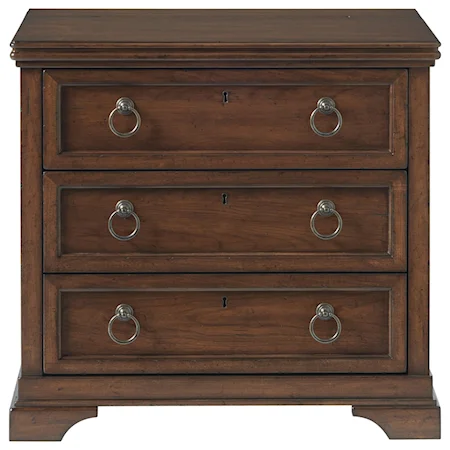 Traditional 2-Drawer Nightstand with Power Outlet and USB