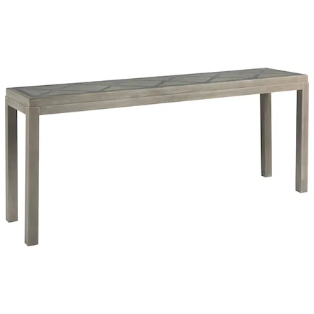 Griffin Console Table with Diamond Pattern Top