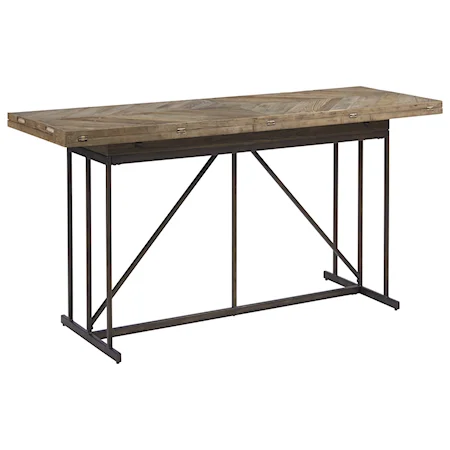 Langston Console Table with Parquet Pattern Top