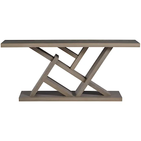 Contemporary Lumin Console Table with Diagonal Base