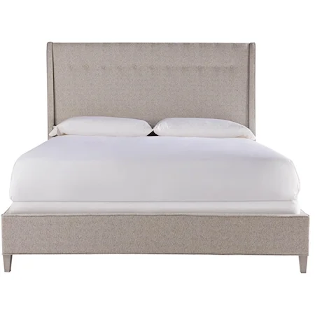 King Upholstered Bed with Subtle Wing Design