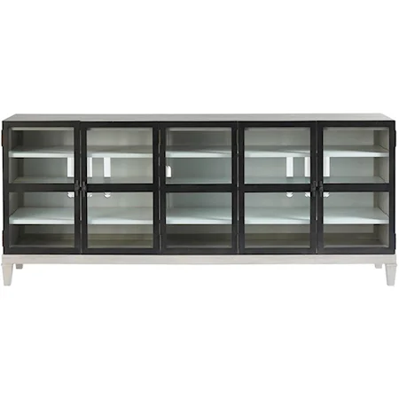 Transitional Entertainment Console with Adjustable Shelving