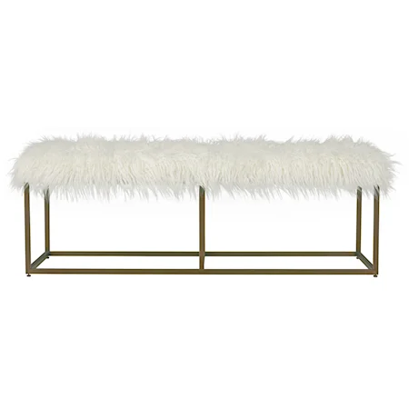 Bench with Brushed Brass Base