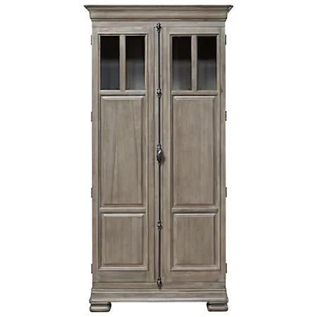 2 Door Cabinet with Adjustable Shelves and Touch Lighting