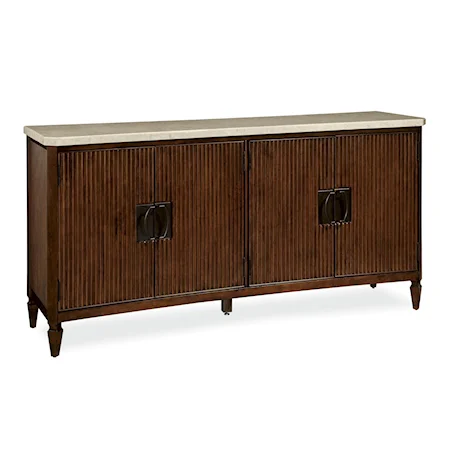 Entertainment Dining Credenza with Stone Top