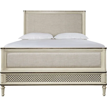 King Upholstered Bed with Metal Accents