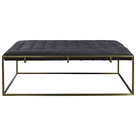 Tufted Cocktail Ottoman with Metal Frame