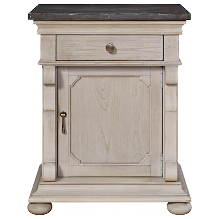 1-Drawer Traditional Door Commode with Adjustable Shelf