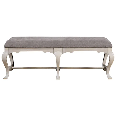 Traditional Bed End Bench with Nailhead Trim