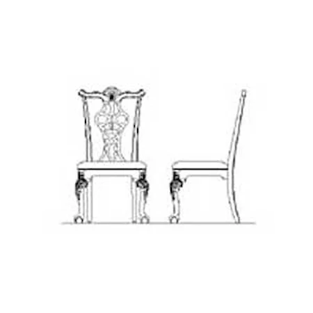 Splat Back Dining Side Chair with Upholstered Seat