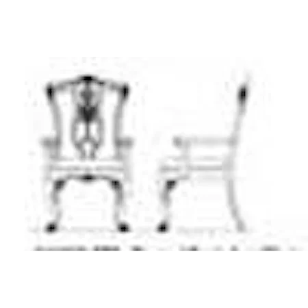 Pierced Back Dining Arm Chair