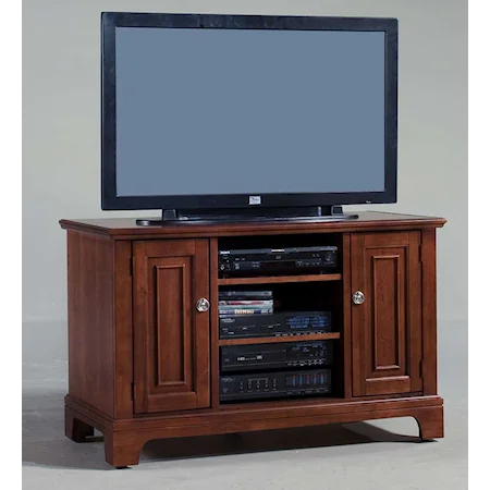 Entertainment Center Console With Two Wood Panel Doors