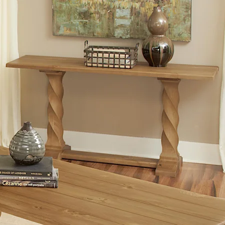 Sofa Table with Solid Pine Carved Legs