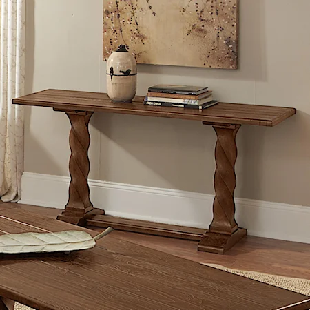 Sofa Table with Solid Pine Carved Legs