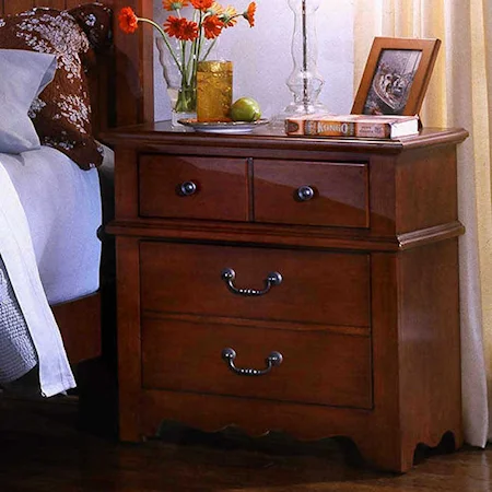 Cherry Two Drawer Night Stand