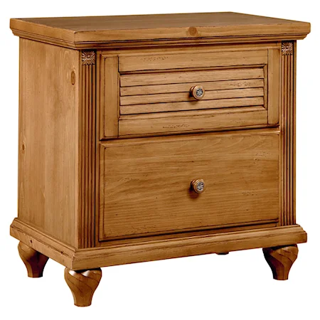 Cottage Night Stand - Felt-lined top drawer