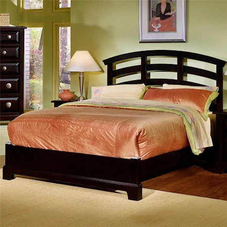 Queen Platform Bed with Arched Slat Headoard