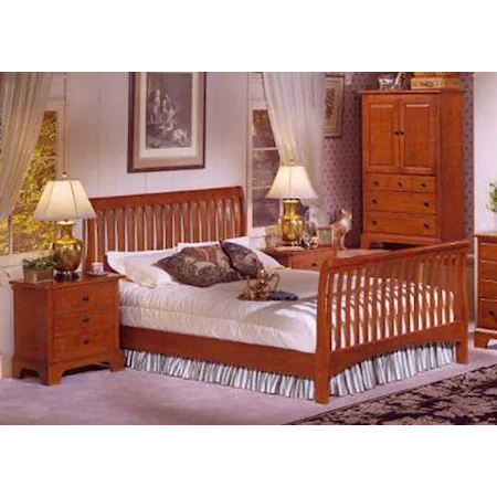 King Size Shaker Sleigh Bed