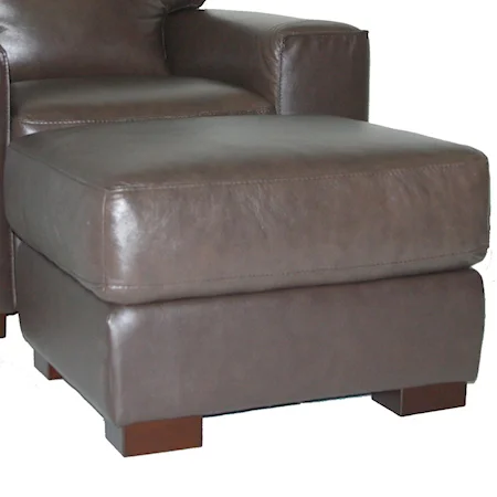 Contemporary Ottoman with Block Feet