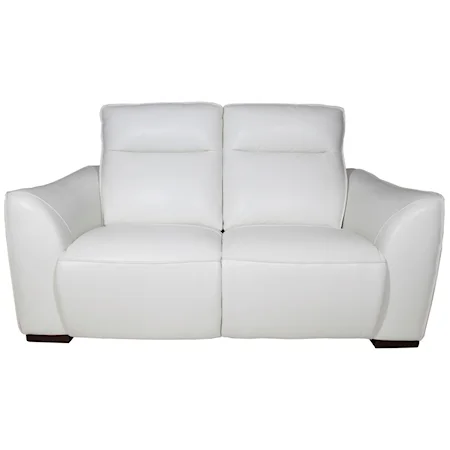 Contemporary Leather Power Reclining Loveseat