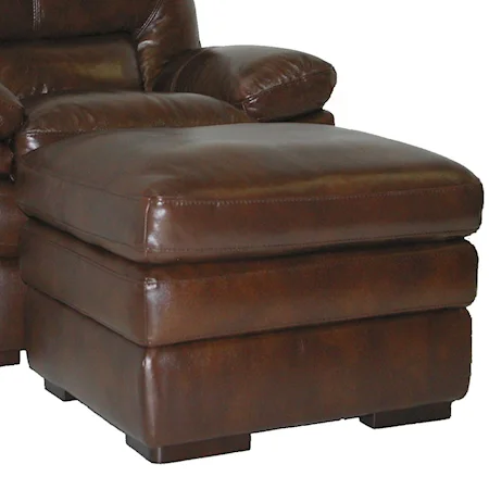 Transitional Ottoman with Block Feet