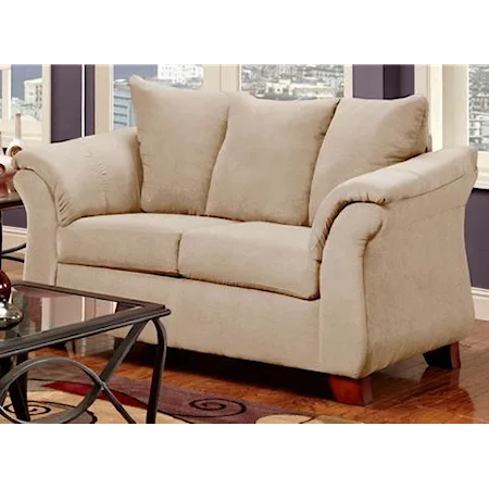 Two-Seat Loveseat with Flared Armrests