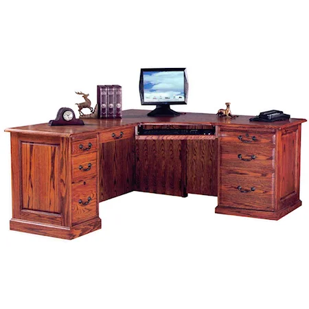 66" Deluxe Left Wedge Desk and Return