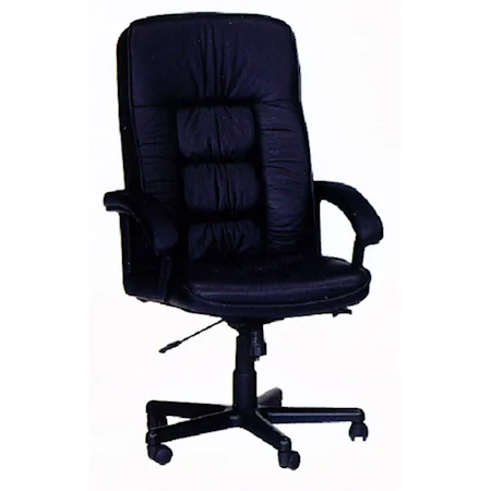 Adjustable-Height Leather Office Arm Chair