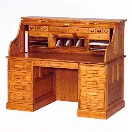 60" Traditional Roll Top Desk