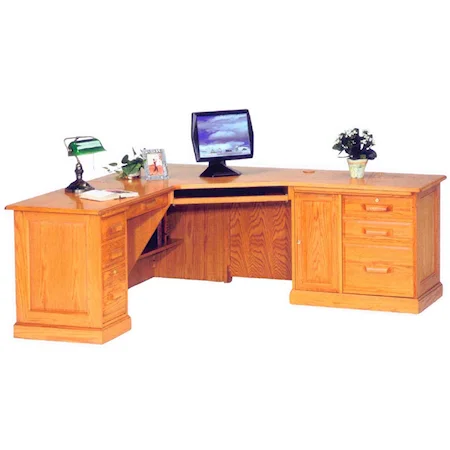 80" Left Wedge Desk and Return