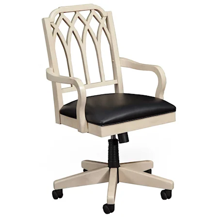 Relaxed Vintage Office Chair with Easy-to-Clean Upholstered Seat
