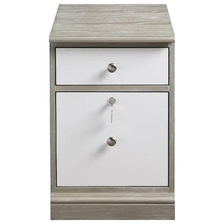 Contemporary File Cabinet with Drawer Lock