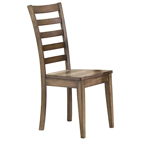 Ladderback Side Chair with Rustic Brown Finish