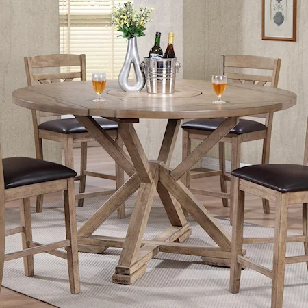 Dropleaf Counter Height Table with Lazy Susan Center