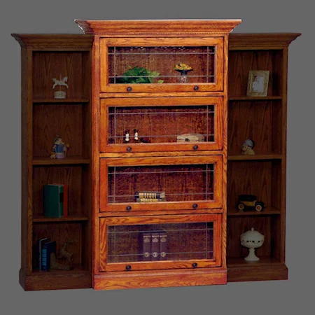 Four-Shelf Glass Door Lawyer's Bookcase