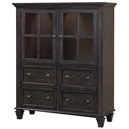 52" Cabinet with Touch Light and Hanging Stemware Storage