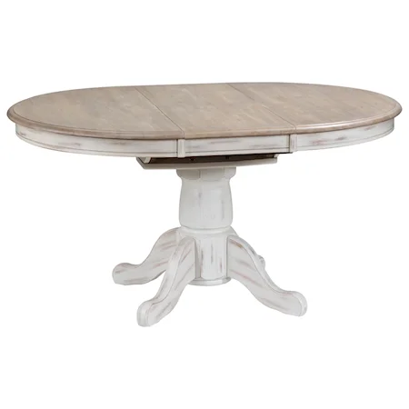 Rustic Oval Dining Table with 15" Butterfly Leaf