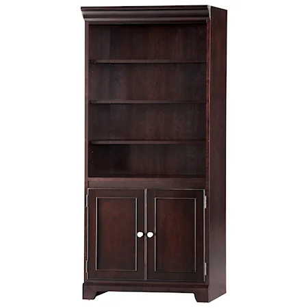 Transitional 72" Modular Bookcase with Doors